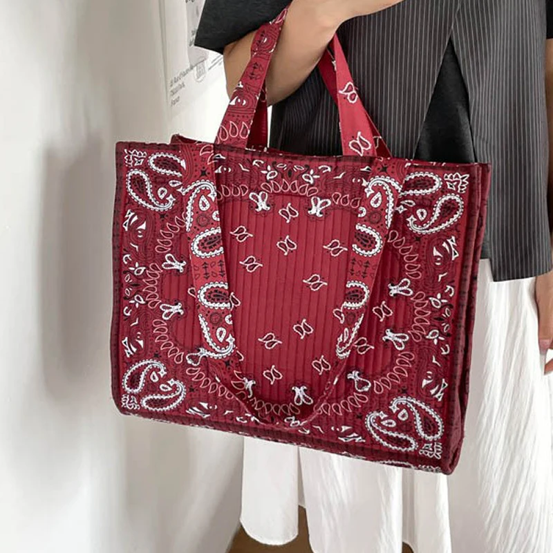Böhmische Künstlerische Vintage-Blumenmuster-Tragetasche, Damen-Schultertasche, Große Vielseitige Handtasche für Pendeln, Arbeit und Einkaufen – Detail 8