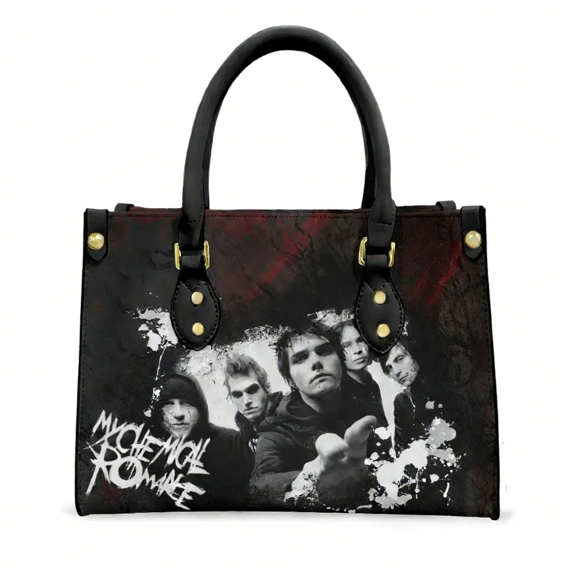 

Сумка-тоут My Chemical Romance (MCR) Sweet Revenge, женская/мужская, с текстовым изображением, из искусственной кожи, для бизнеса, шопинга, подарков