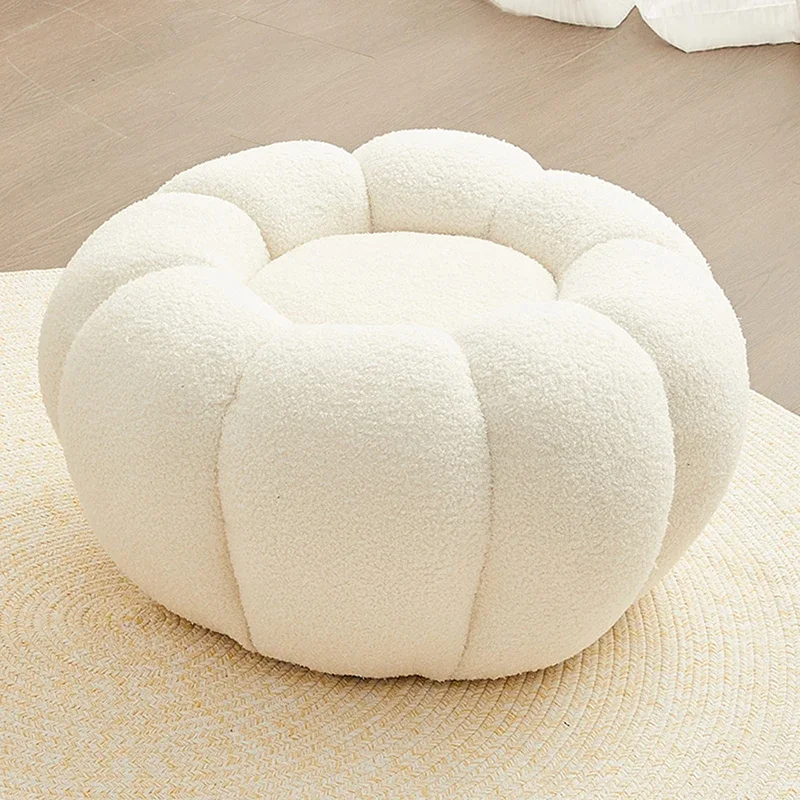 Color Soft Stool Living Room Floor Sofa Chair Lamb Fleece Sofa Soft Ottoman Home Furniture Bedroom Pouffe Footrest Foot Stools