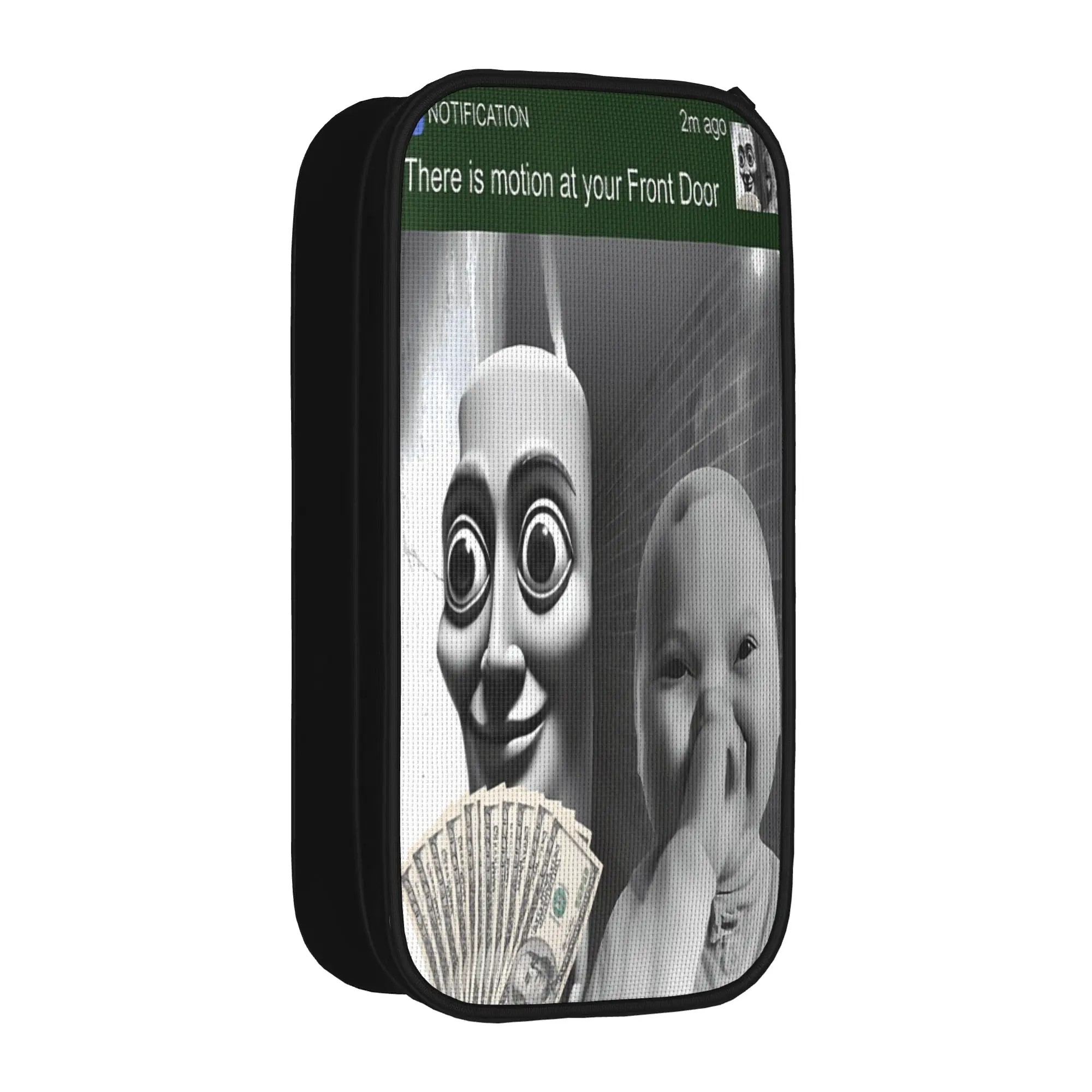There is Motion at Your Front Door Ai Baby Tung Sahur Pencil Case University Pencil Pouch Students Canvas School Pencil Cases