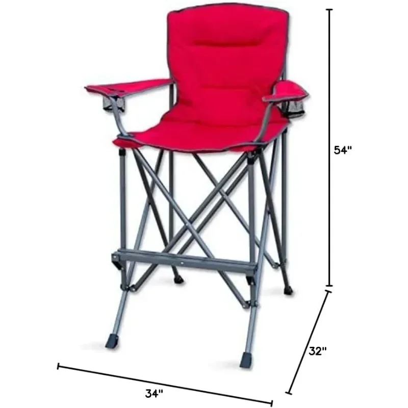 

Extra Tall Folding Chair Bar Height Director Chair for Camping, Home Patio and Sports Portable and Collapsible