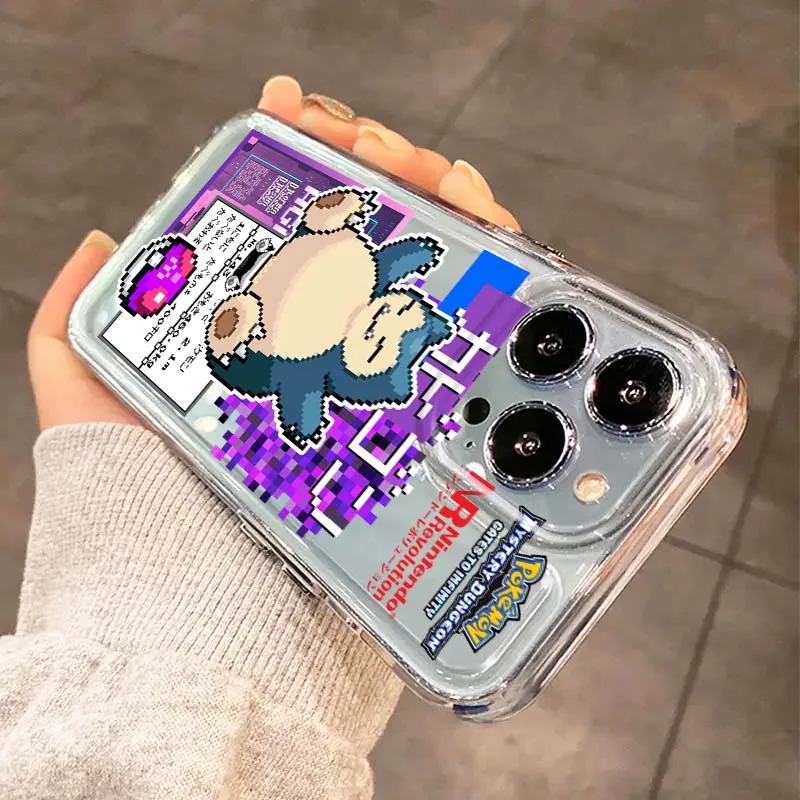 P-Pokemons Anime Cute Phone Case For Apple iPhone 17 16e 16 15 14 13 12 11 Pro Max Plus Mini TPU Soft Transparent
