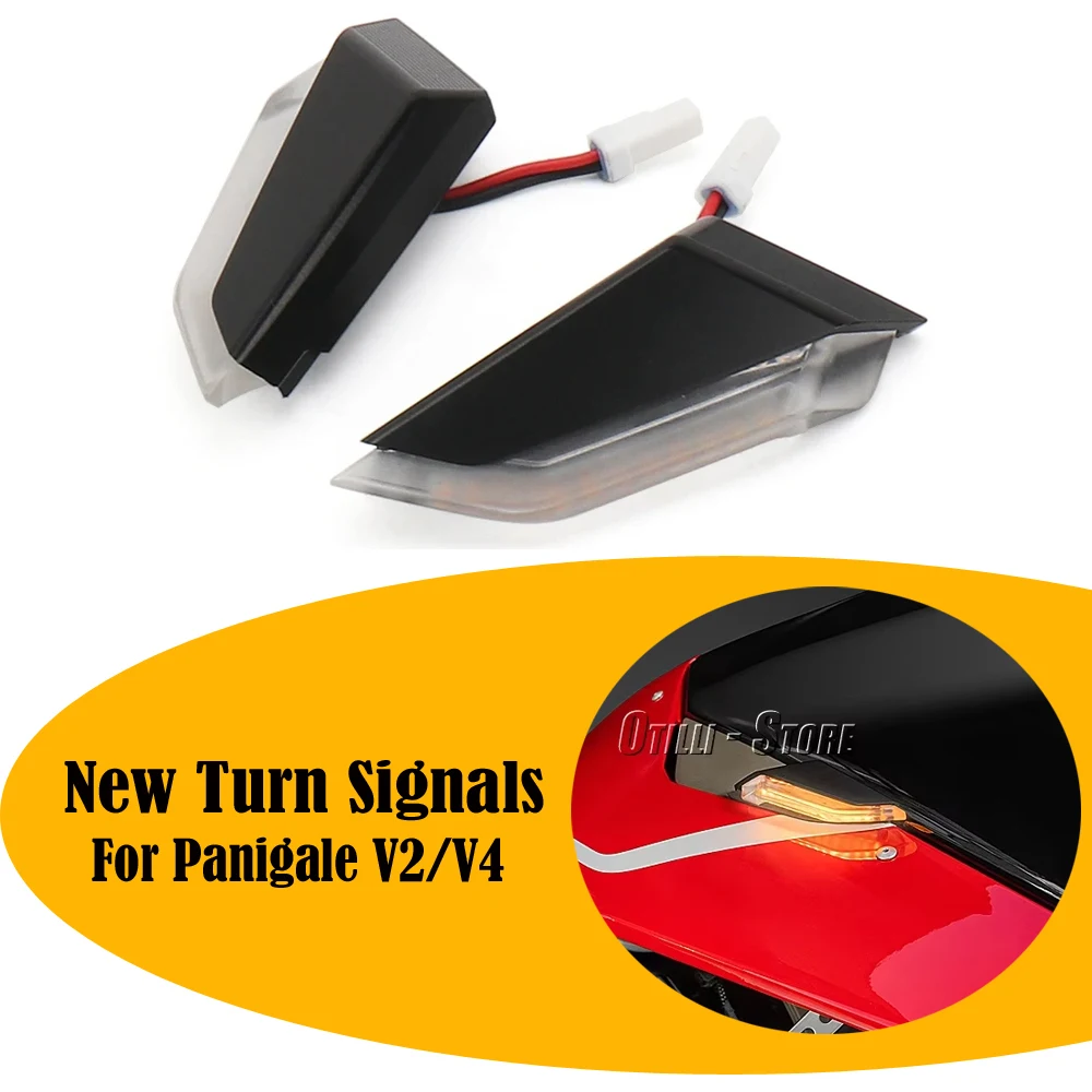 

For DUCATI Panigale V4 V4S V4R Motorcycle Accessories Light Front Turn Signal Flasher Indicator Lamp Mirrors LED PANIGALE V2