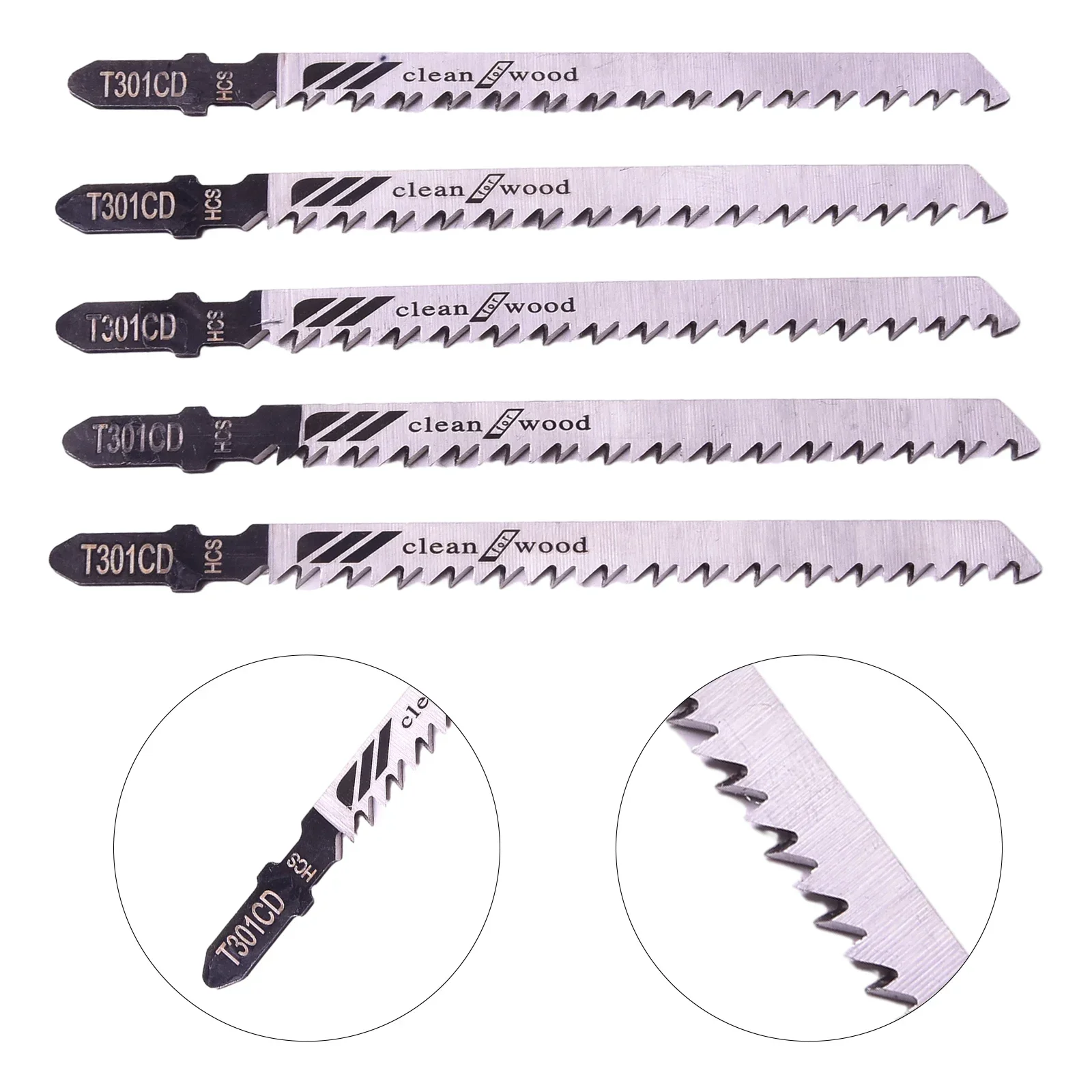 High Quality Saw Blade T301CD Plastic 5Pcs Cutting Tool Home Power Tool Reciprocating Replacement Black/Silver