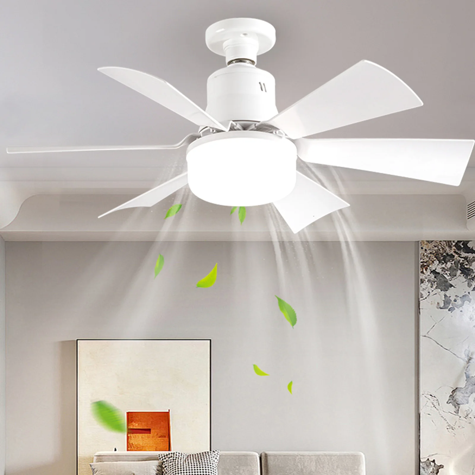 

30/40W Socket Fan Light Screw Ceiling Fan with Light and RemoteE26/ E27 Socket Fan with LED for Bathroom Bedroom Kitchen