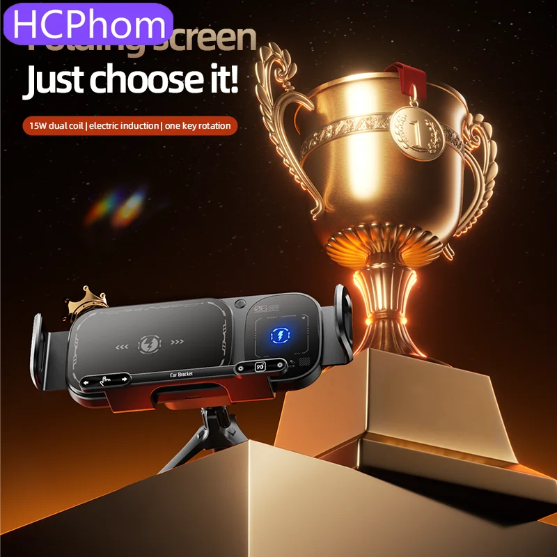 

HCPhom Fold Screen Car Wireless Charger 15W for Iphone Samsung Galaxy Z Fold 6 5 Note VIVO OPPO Xiaomi Z Fold Car Phone Holder