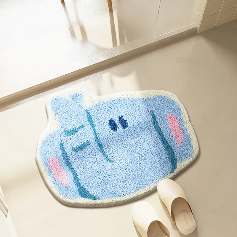 Tufting Cartoon Animal Bathroom Mat Elephant Crocodile Carpet Bathmat Rug Floor Pad Doormat Kawaii Home Room Nursery Decor