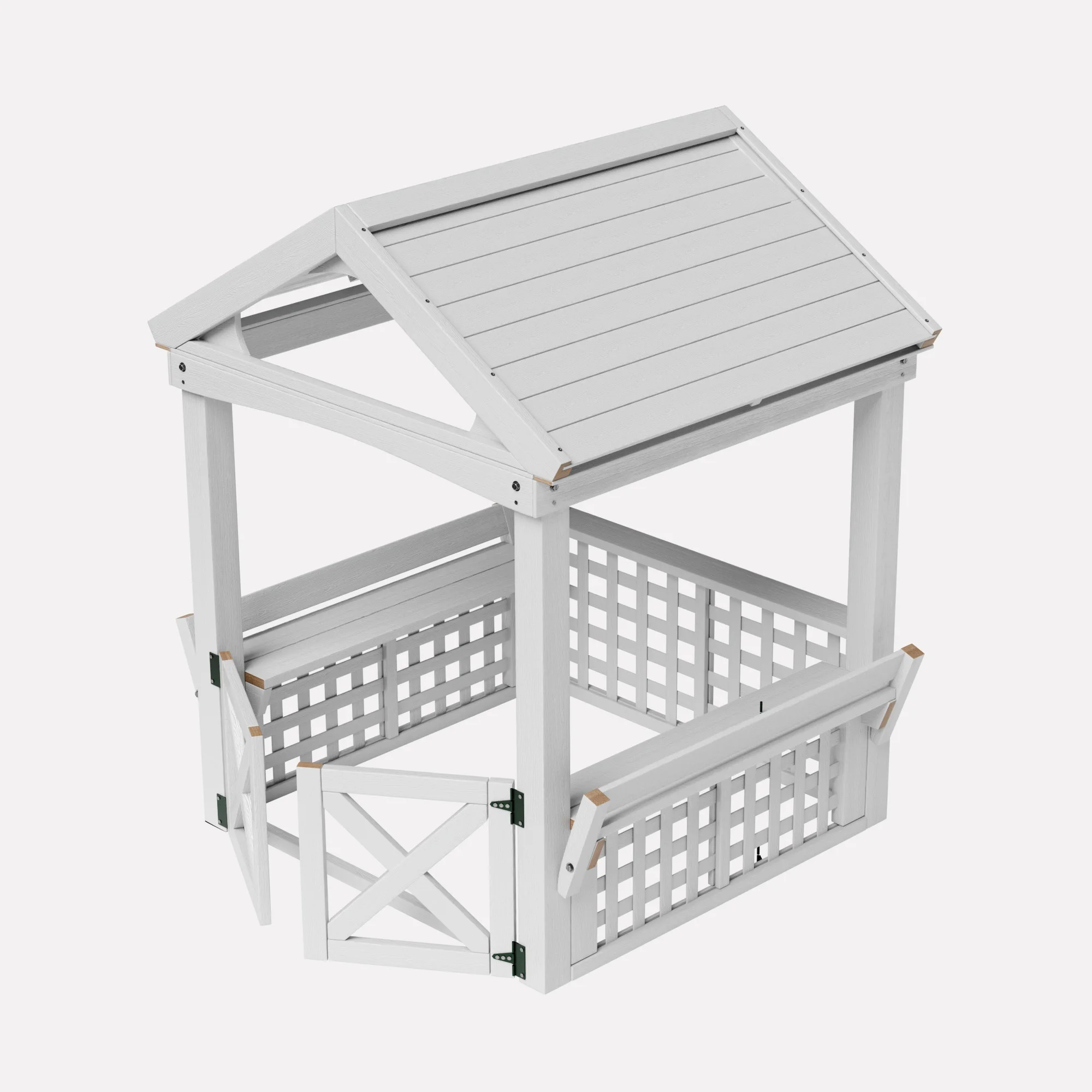 Modern Waterproof Design Outdoor Wooden Playhouse with Comfortable Bench & Attractive Door for Children