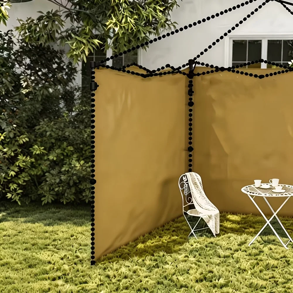 1 Piece of Khaki-Colored 350-Inch Long Outdoor Tent Side Panel, Suitable for 10Ft*10Ft Three-Sided Side Panels, Providing Sunshade, Sun Protection, and Other Functions