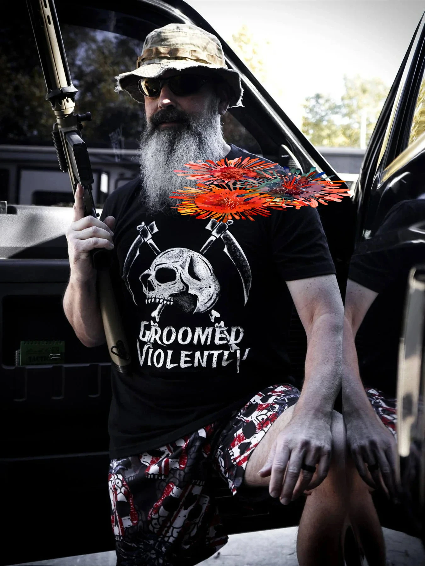 Hardcore Distressed Printed Skull Design T-Shirt 100% Cotton O-Neck Summer Short Sleeve Casual Mens T-shirt Size S-3XL
