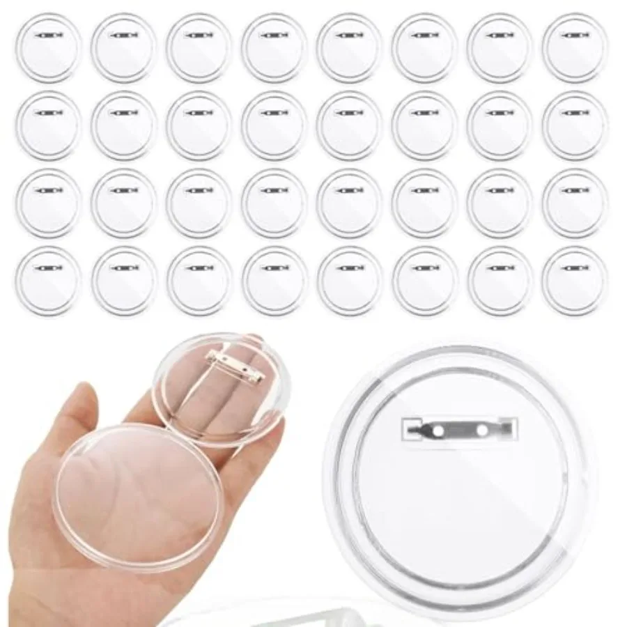 

100 шт. акриловые кнопки, значок, 3-дюймовые кнопки «сделай сам», прозрачные кнопки, пустая круглая картинка, набор для изготовления пуговиц