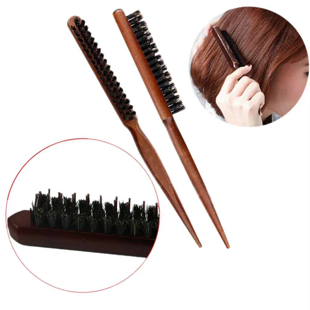 Tail Comb Three Rows Of Hair Curling Combs Styling Tie-up Hair Combs Barber Accessories Wood Combs For Hair Tools