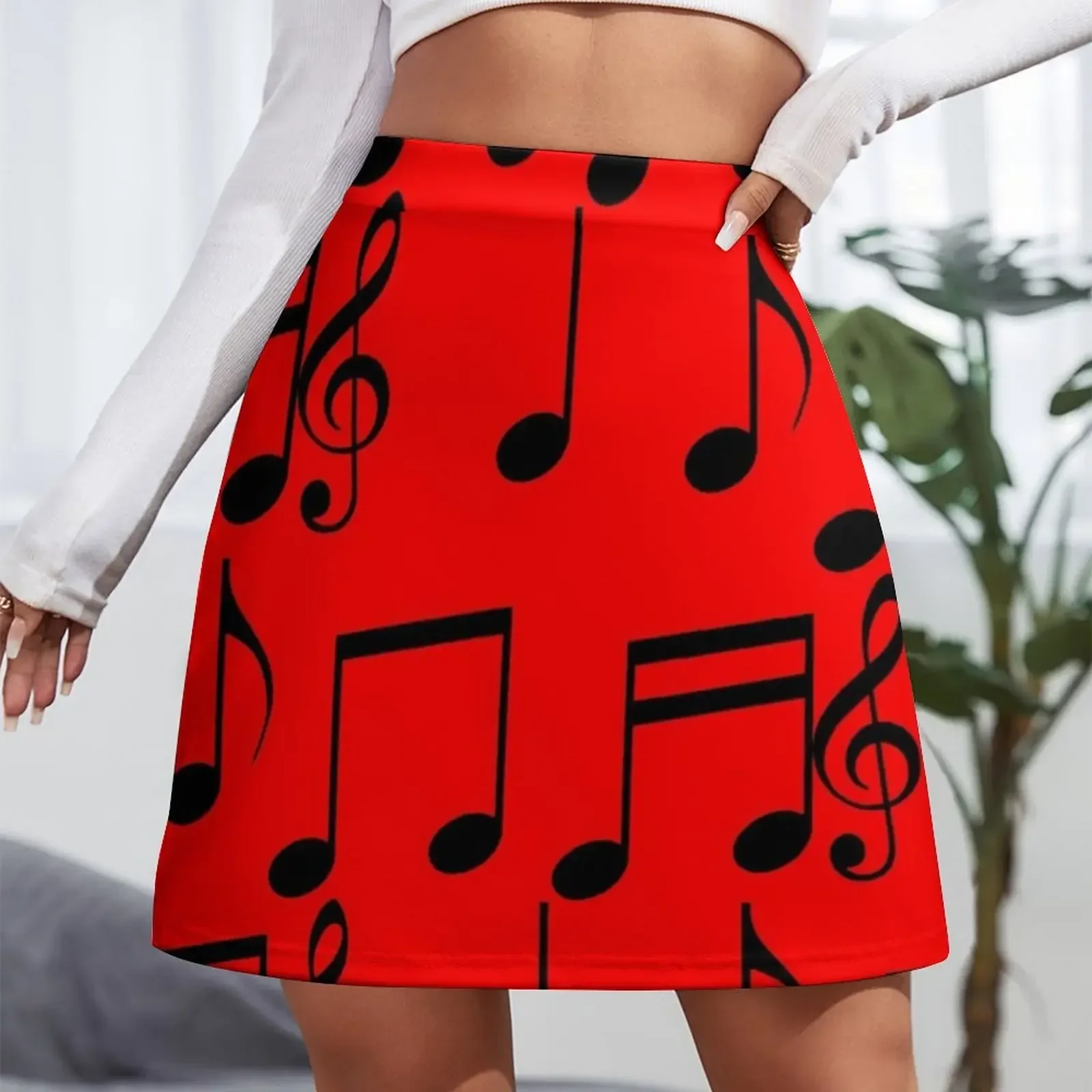 Notas musicales música Mini falda Vestido de mujer Falda pantalones cortos falda de mujer de lujo Faldas cortas