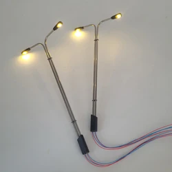 Lámparas de calle modelo Ho a escala 1:87 de 10 piezas, 3V, luces Led, luz de calle blanca cálida para carretera/área de estacionamiento/Diseño de tren