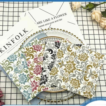 20pcs/pac multicolour אירופאי פרחוני מודפסת מפית נייר מרובעת מטפס