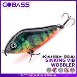 GOBASS Slider Jerkbait 6cm/8cm/10cm Slow Sinking Musky Wobbler Pike VIB Hard Bait Crankbait Plastic Fishing Lures Pesca Leurre