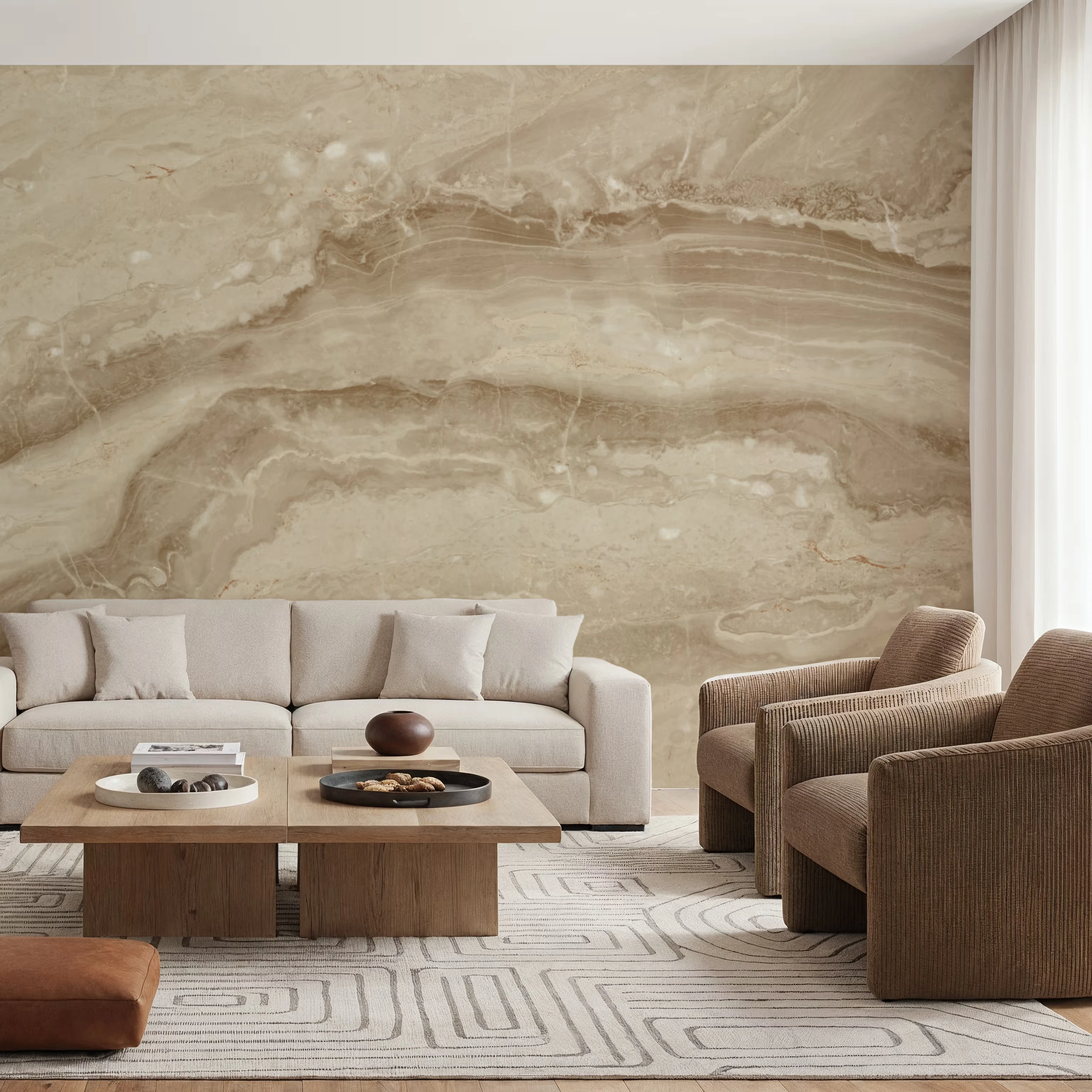 Customized wallpaper hand-painted abstract ink mural gold foil light luxury living room TV background wall marble photo mural