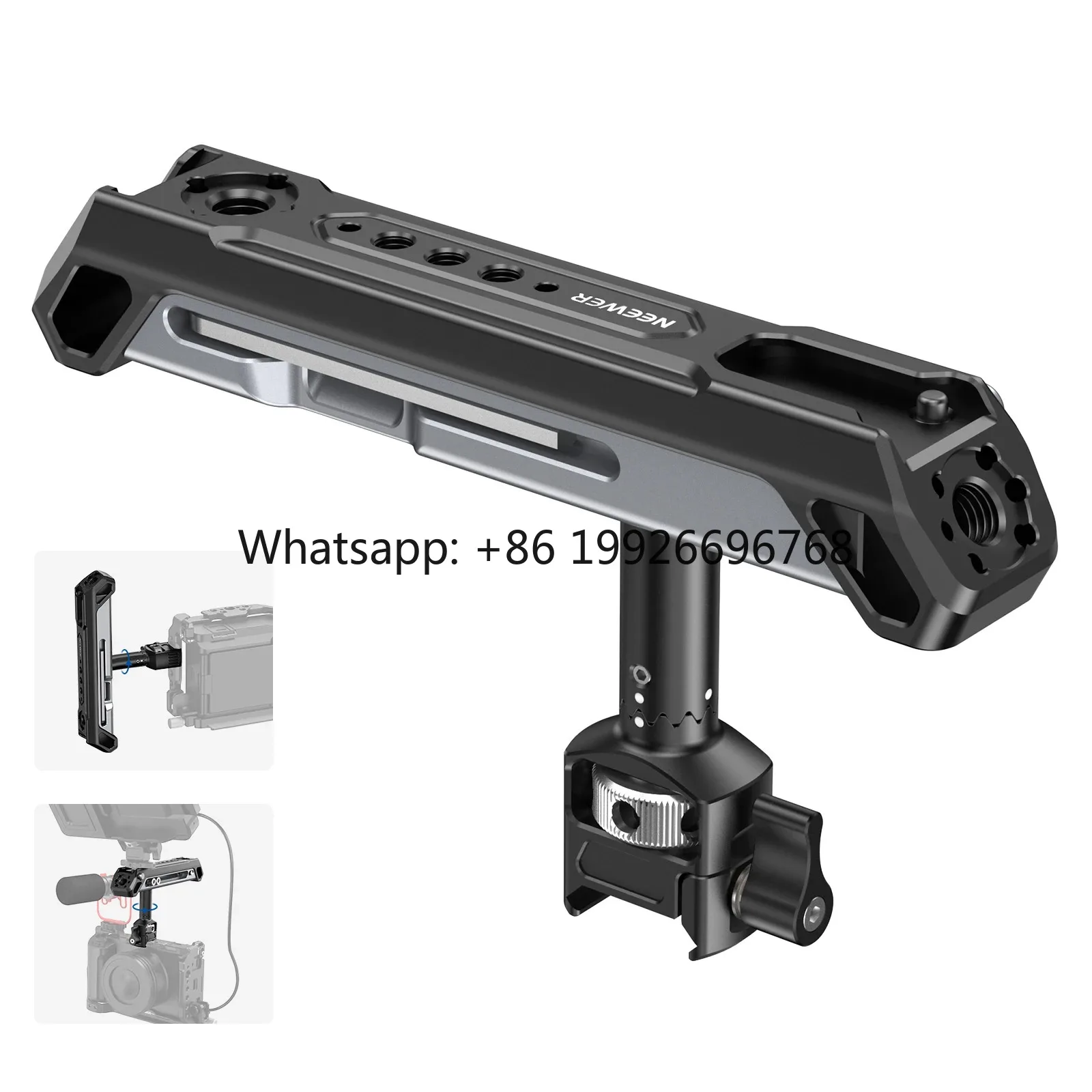 2-in-1 Camera Cage Video Rig Top & Side Handle 360° Rotatable NATO Rail Clamp 1/4\