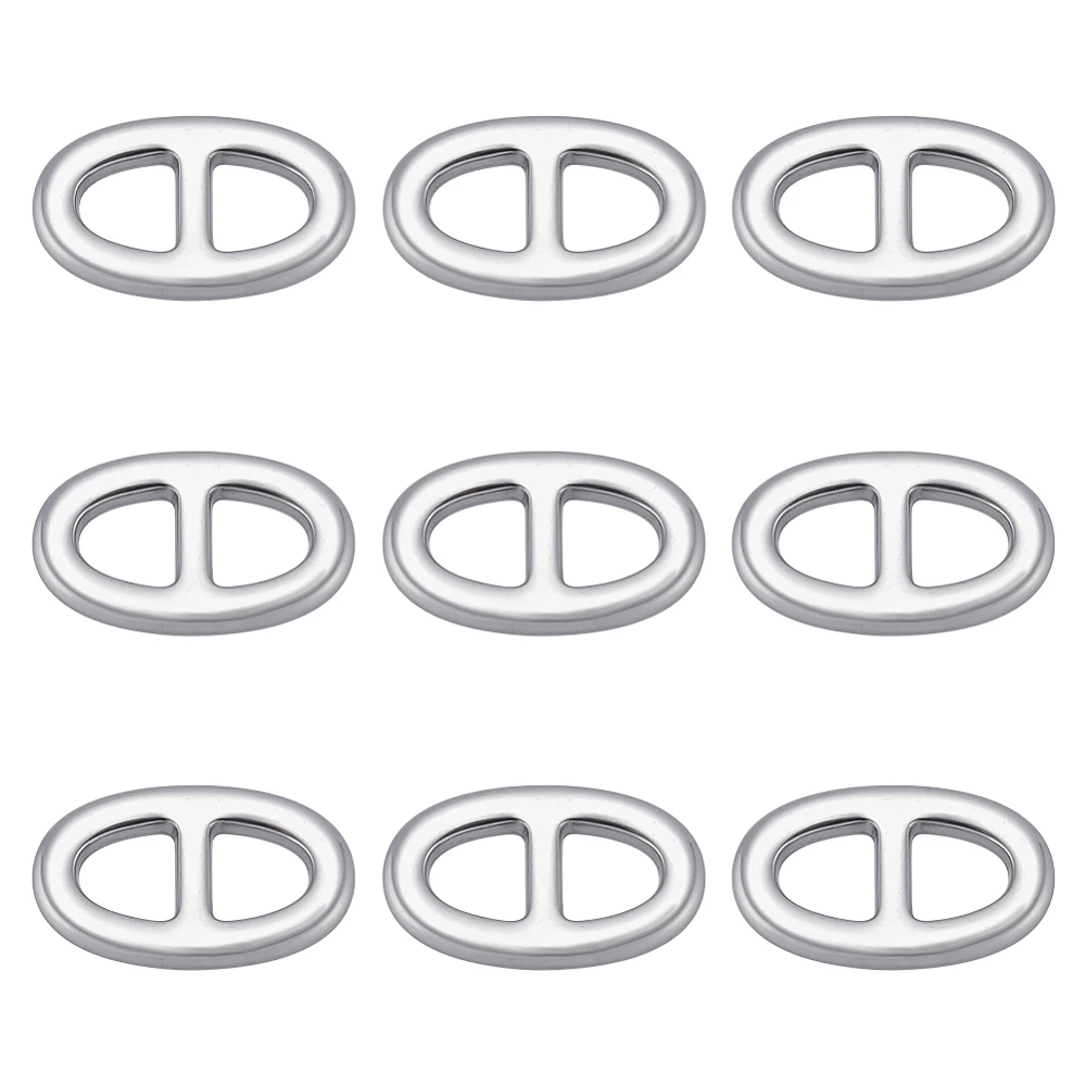 10Pcs Oval Linking Pendants 304 Stainless Steel Connector Charms Metal Bracelet Linking Charms Pulls Tab for DIY Jewelry Making