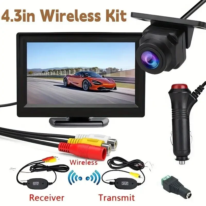 

Wireless 4.3 inch Rear View Monitor Car Backup Camera Night Vison Car Pickup