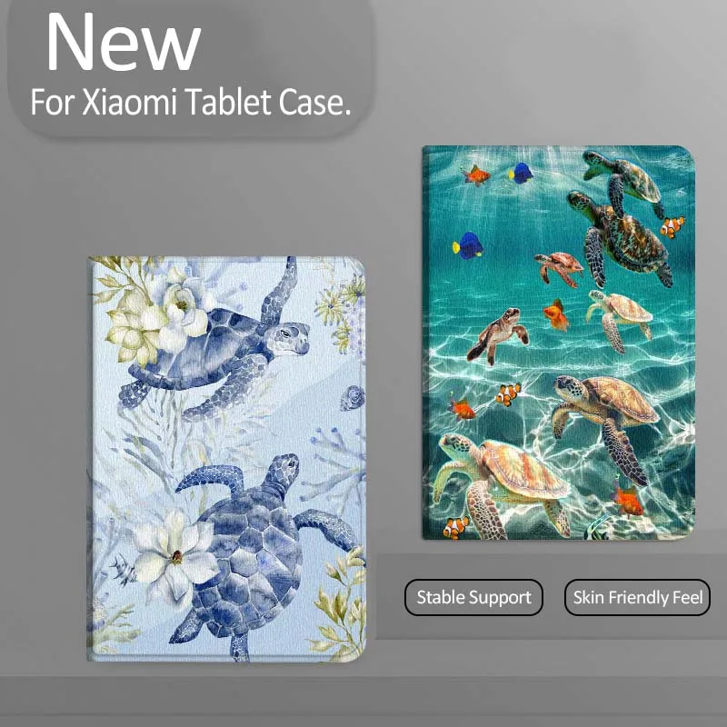 

Чехол для планшета с цветочным узором Blue Turtle для Xiaomi Redmi Mi Pad 4 5 6 7 8 K SE Mini Pro Plus Max 10,1 11,2 дюйма