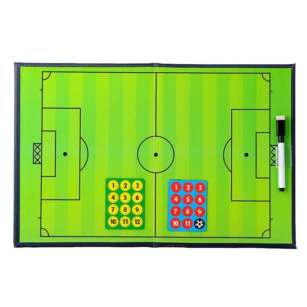 Football Coaching Board 2-Section Pvc Magnetic Dry Erase Clipboard Lightweight Foldable Team Training Tool Reusable