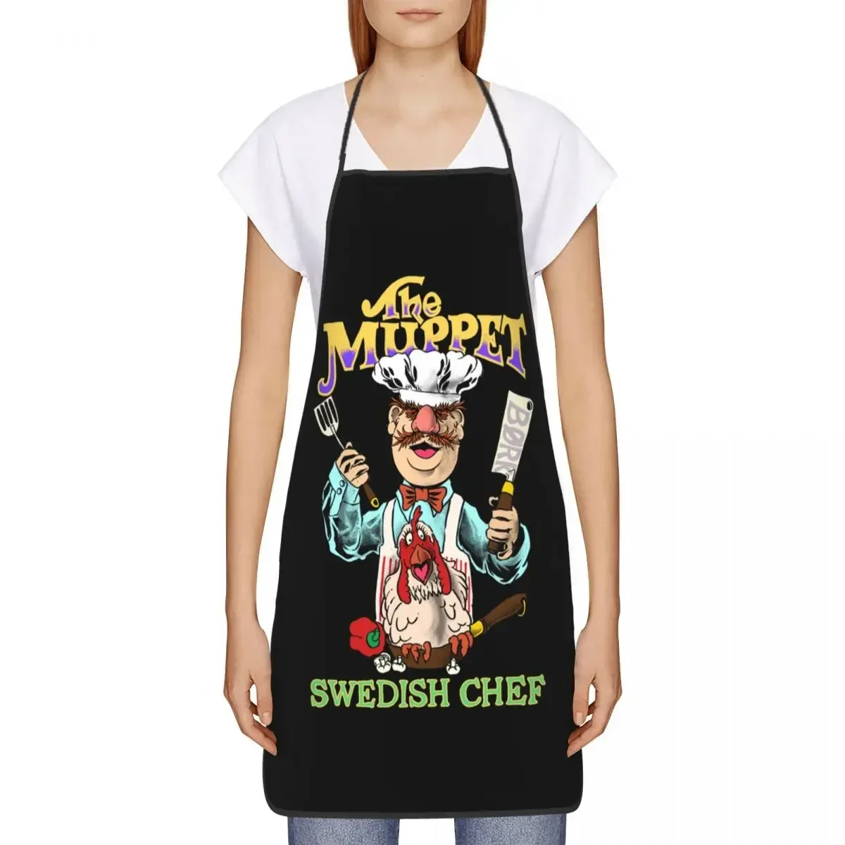 Unisex Swedish Chef Apron Kitchen Chef Cooking Baking Bib Women Men Muppet Show Tablier Cuisine for Gardening