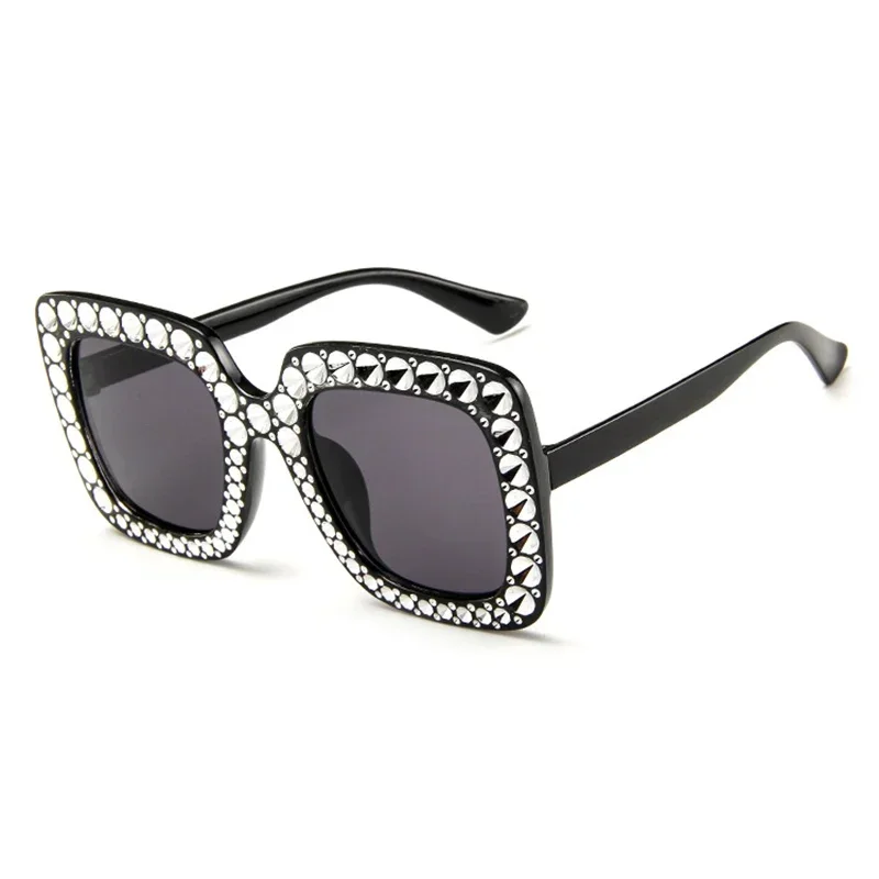 Vintage Sunglasses for Women Shining Diamond Sunglasses Women Brand Design Flash Square Shades Female Mirror Sun Glasses