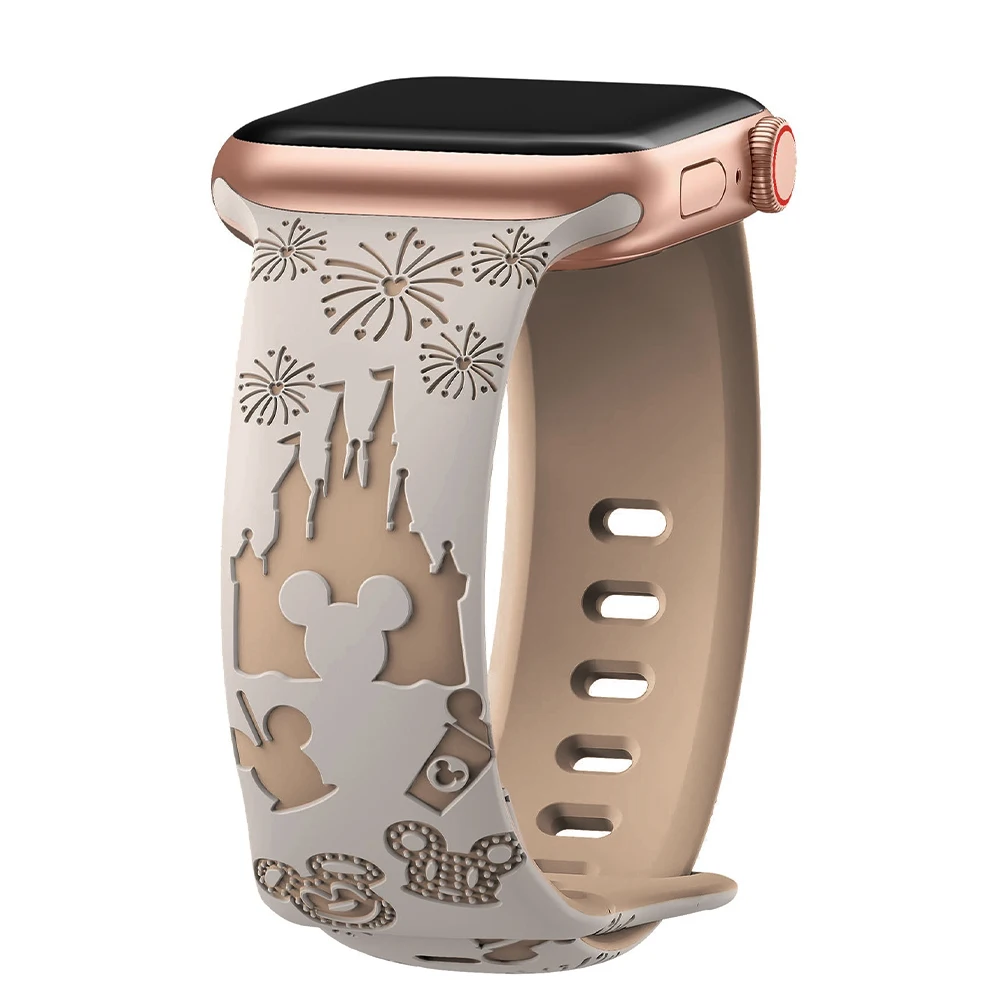 حلقة كرتونية سيليكون لساعة أبل ، سوار ناعم ، سلسلة Iwatch 6 ، 5 ، 4 ، 3 ، Se ، 7 ، 8 ، 9 ، tra 2 ، 40 حزام ، 41 ، 42 ، 44 ، 45 ، 49