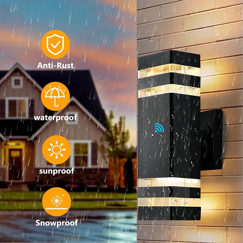 2 قطعة LED الجدار مصباح مقاوم للماء IP65 الألومنيوم وحدة إضاءة LED جداريّة ضوء في الهواء الطلق داخلي لغرفة المعيشة غرفة نوم المدخل (المصابيح غير المدرجة)