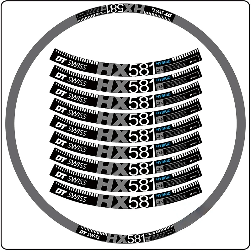 DT HX581 Width 20mm Bicycle Rim Stickers MTB Road Bike Wheel Decals Cycing Waterproof Decorative Film 26 27.5 29 700C Generic