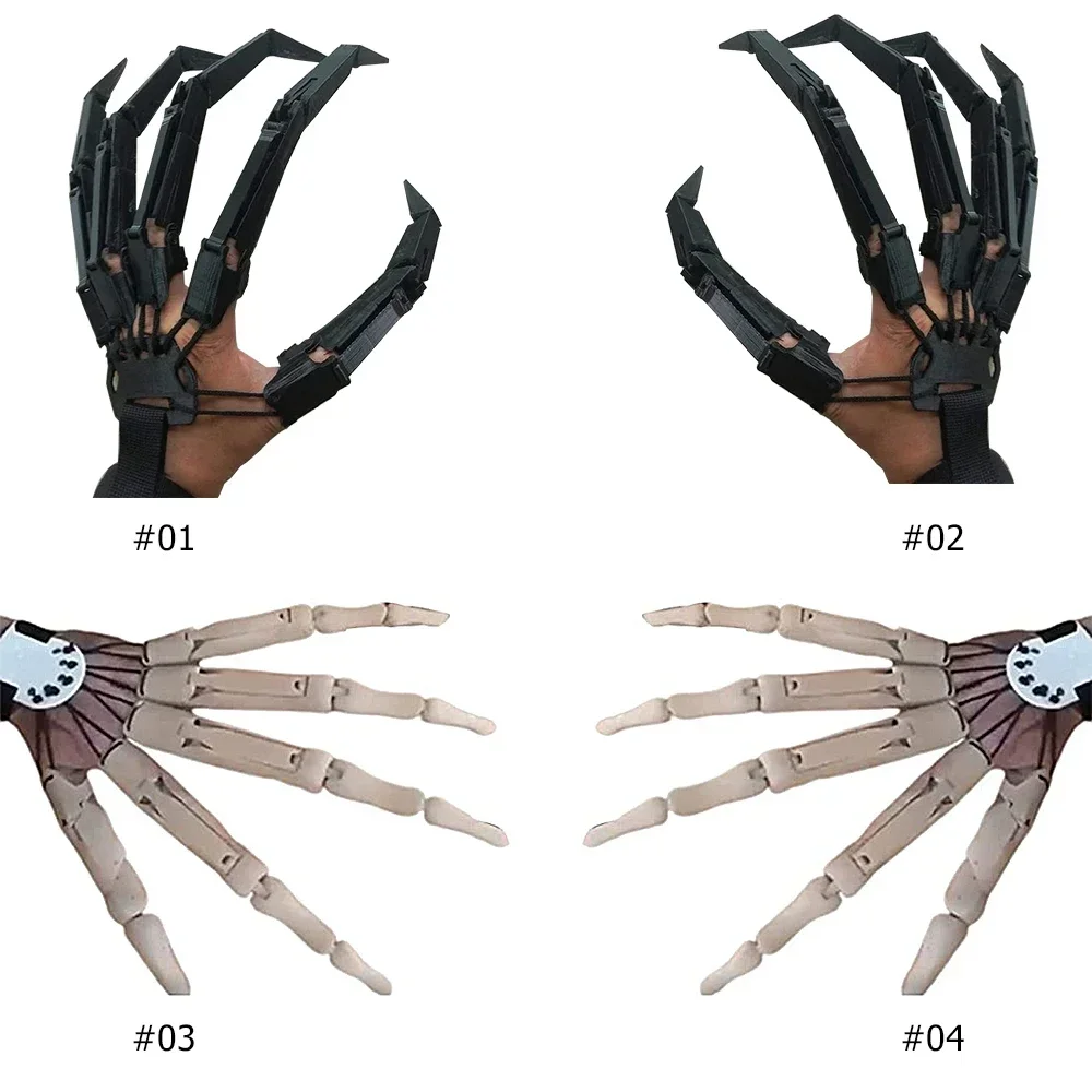 Articulated Hand Fingers Halloween Finger Gloves with Flexible Joint Halloween Party Dress Cosplay Costume Decoration Horrible