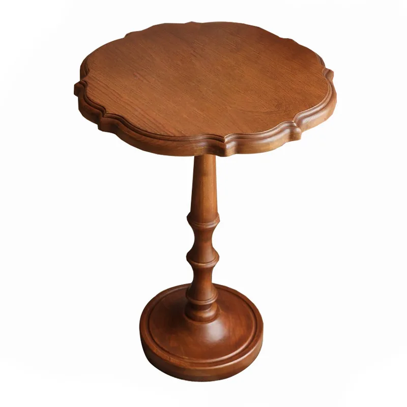 

Retro lace small coffee table solid wood medieval round small side table