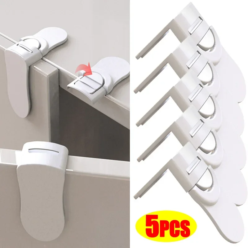 

1-5pcs Baby Multifunctional Safety Locks Anti-opening Cabinet Open Glass Cabinet Safe Lock Anti-clip Hand Door Lock Fixing Clips