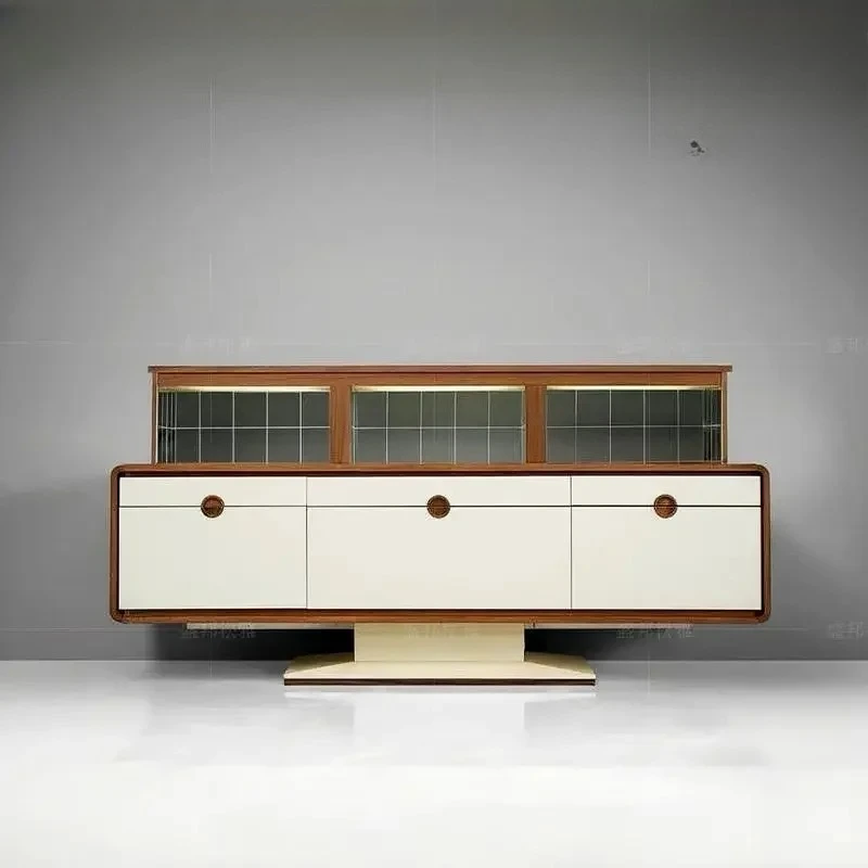 Light Luxury Electric Lifting Wine Cabinet Household Creative Lighting Glass Display Cabinet Solid Wood Locker