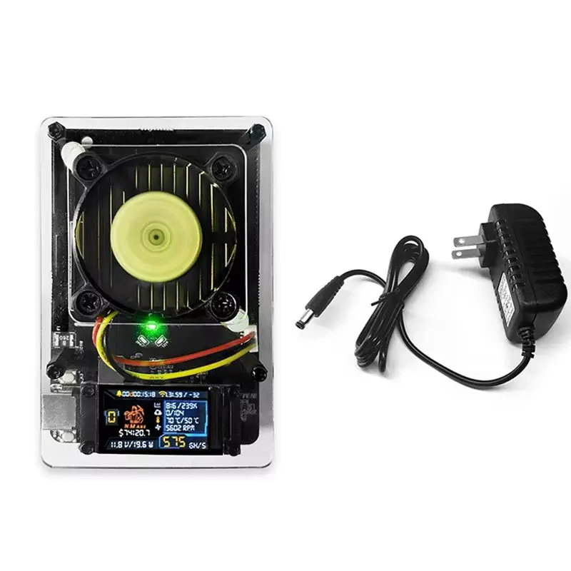 Nmaxe Bitcoin NM Miner BM1366 ASIC Chip Solo For Ultra 500G Fully Colorful Open-Source Home Use Low Power US Plug-N25R