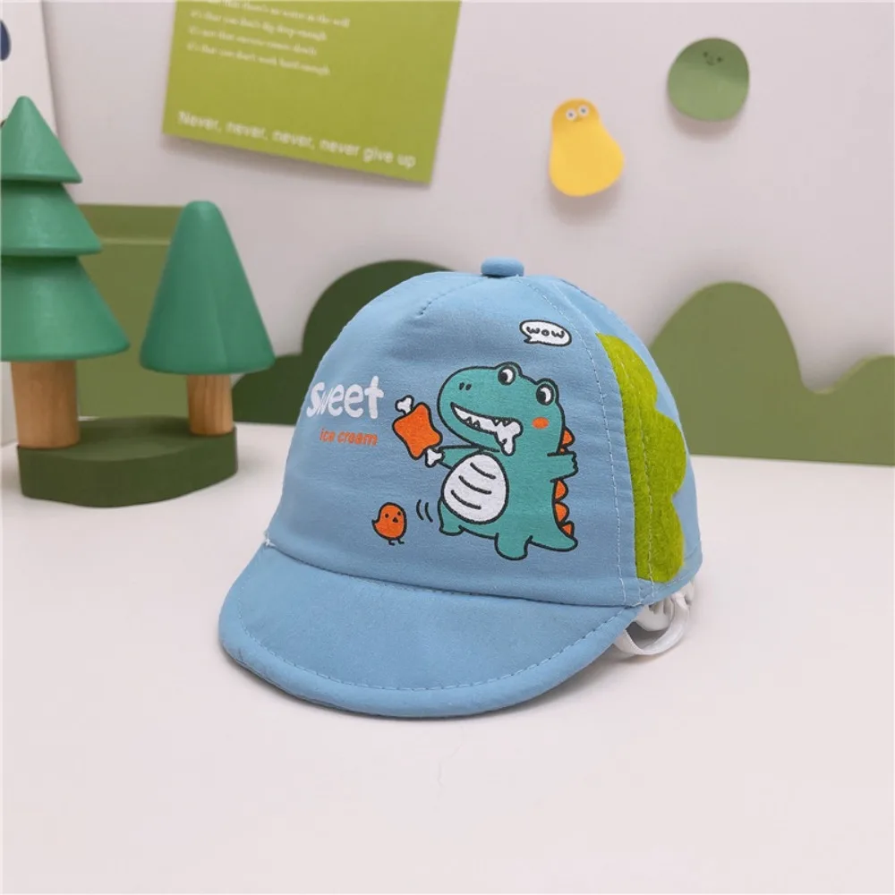 หมวกกันแดดแบบใหม่ระบายอากาศได้ดีป้องกันแสงแดดหมวกกันแดดลายไดโนเสาร์หมวกเด็กอ่อนป้องกันรังสียูวีกลางแจ้ง