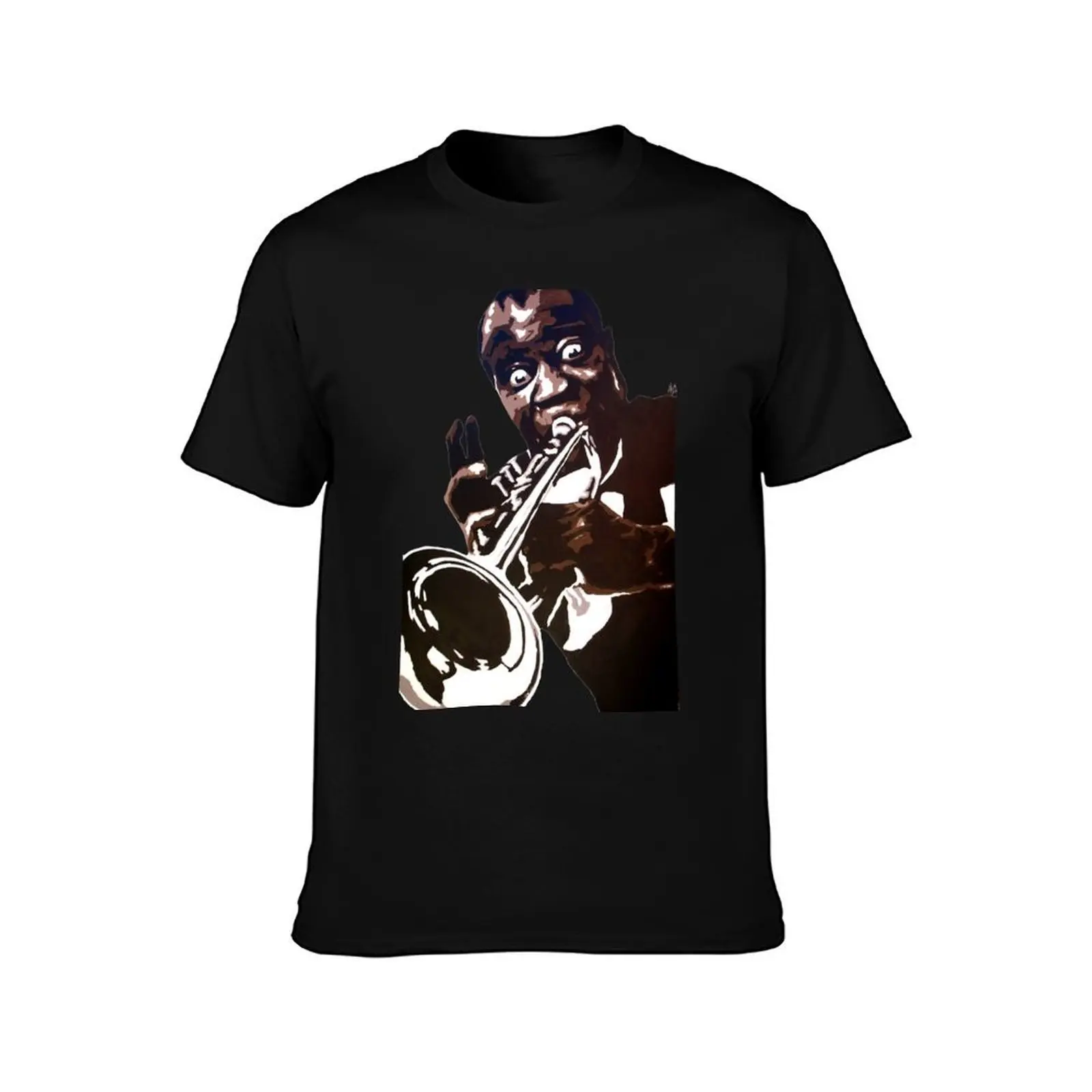 Louis Armstrong T-Shirt, Summer Casual Cotton Tee, Oversized Streetwear Tops, Vintage Graphic Print, Loose Fit Short Sleeve