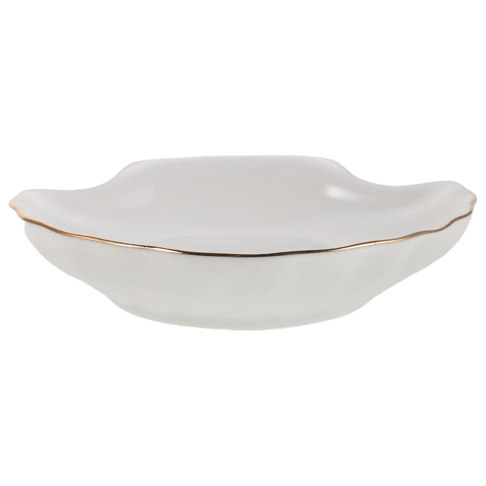 Ceramic Shell Jewelry Dish Vintage Decorative White Vanity Tray Gold Edge Elegant Organizer Ring Bracelet Earring Storage
