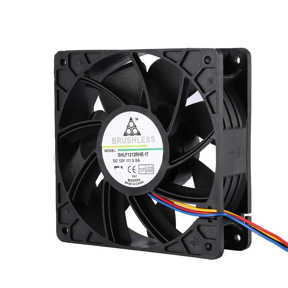 

2025 New DC 12V 5.0A Miner Cooling Fan 4-Pin Connector Brushless Replacement Cooler Fan Low Noise For Antminer Bitmain S7 S9