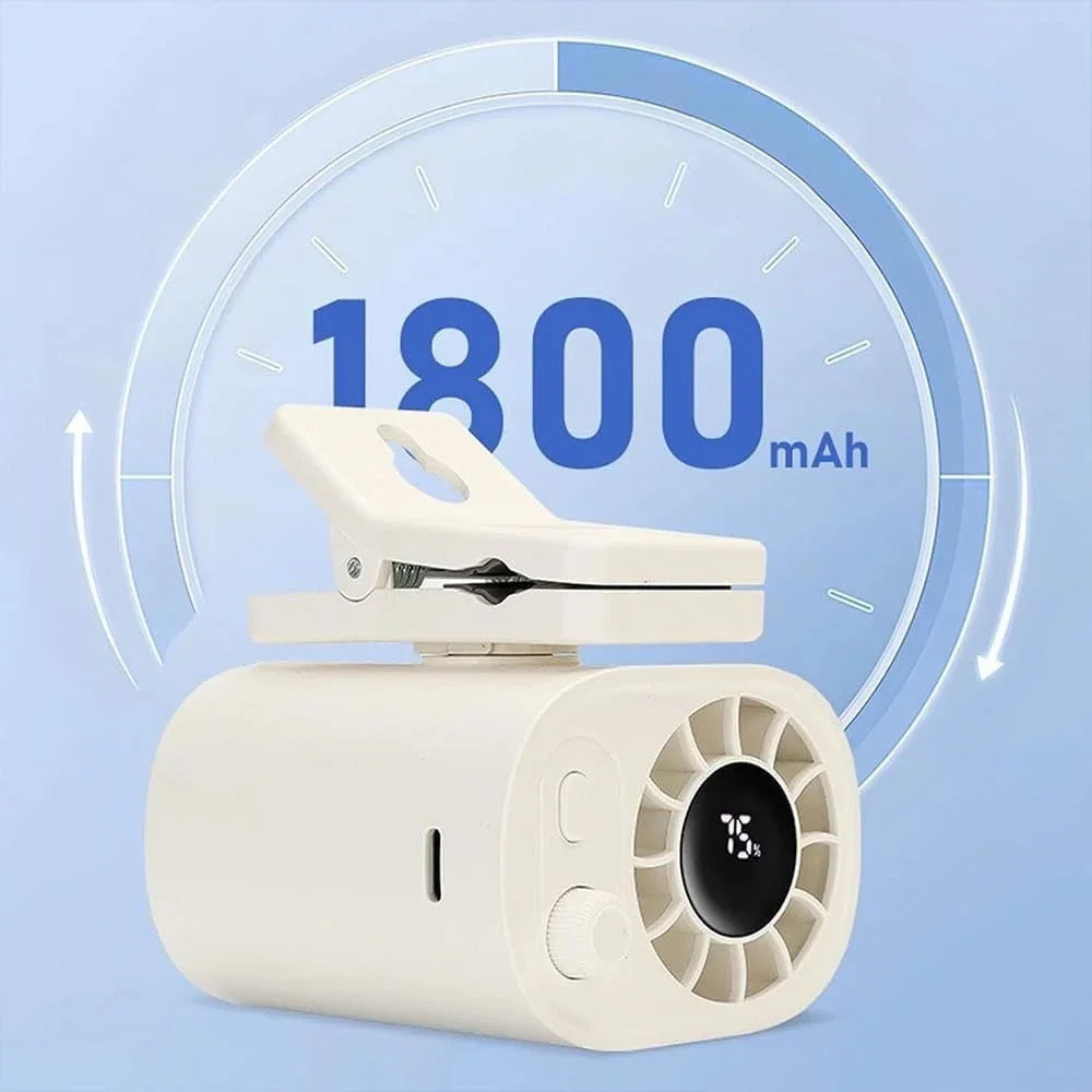 

Портативный автомобильный вентилятор с зажимом 360° ° Вращающаяся аккумуляторная батарея емкостью 1800 мАч, охлаждающий вентилятор с зажимом, 100-скоростной настольный вентилятор с цифровым управлением ветром