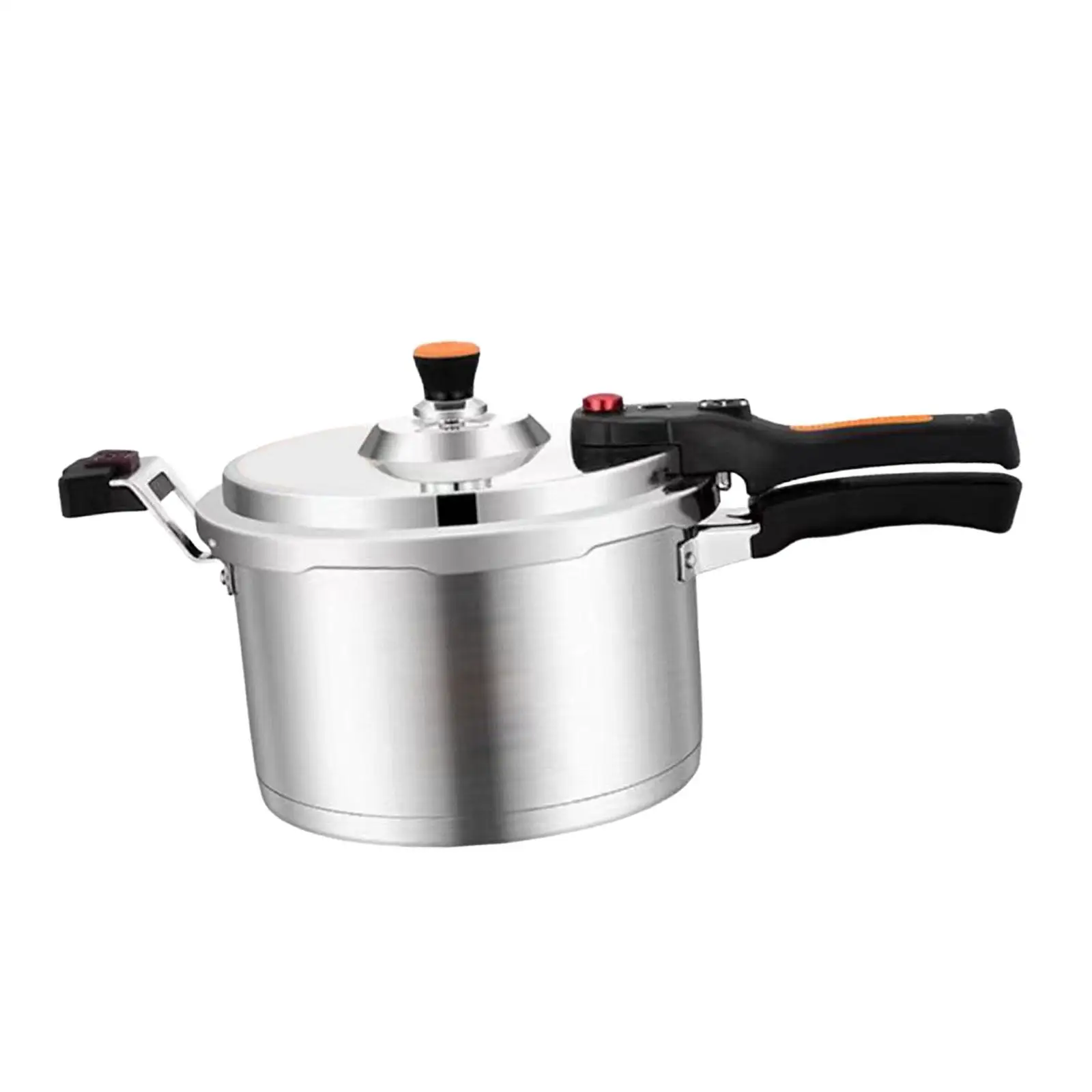 Easy Lock Pressure Cooker Stainless Steel Deep Canner Pan with Nonstick Surface and Rack for Rice Soup Meat Fish Family Kitchen