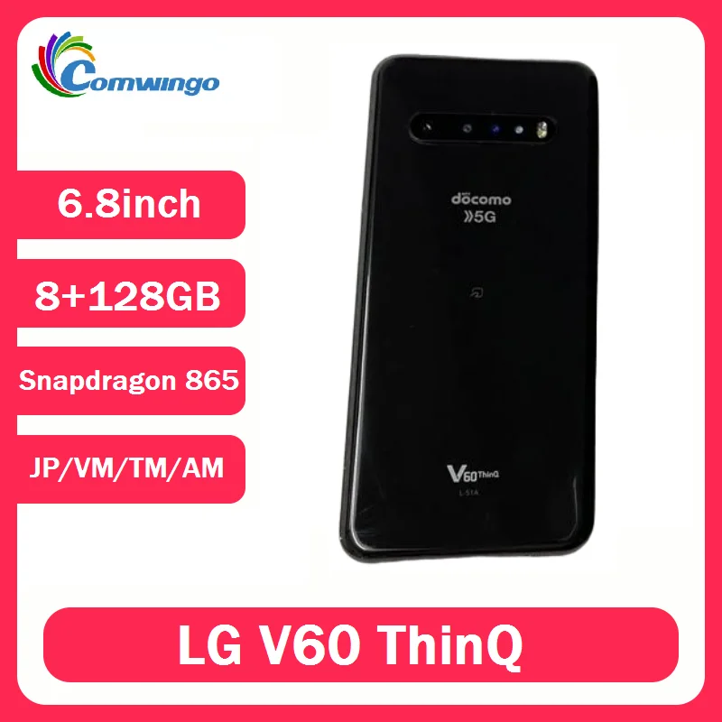 الأصلي LG V60 ThinQ V600VM/TM/AM/اليابان الأصلي فتح هاتف أندرويد 6.8 بوصة Snapdragon 865 4/5G NFC 8GB + 128GB ROM الهاتف الذكي