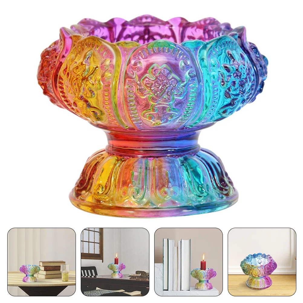 

Buddhist Azure Stone Holder Decorative Delicate Candlestick for Home Wedding Banquet Buddha Table Lamp Base