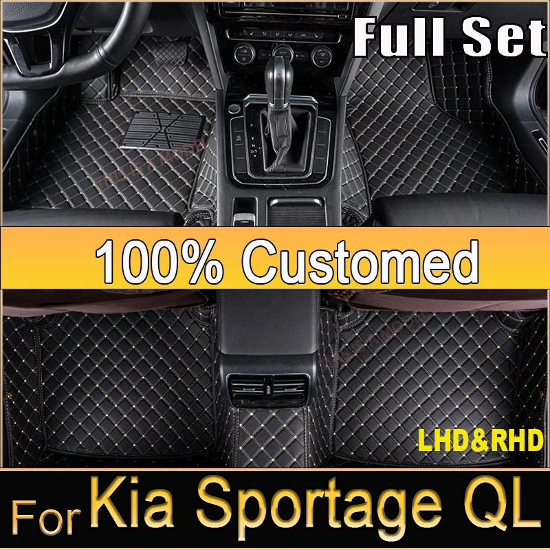 

Автомобильные коврики для Kia Sportage QL MK4 2017 ~ 2022, коврик с защитой от грязи, роскошный кожаный напольный коврик, прочные коврики, полный комплект, автомобильные аксессуары