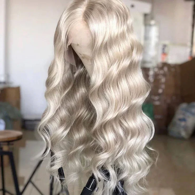 

UNIQUEWIG 60 Blonde Synthetic Wig for Women Soft Long Body Wave Synthetic Lace Front Wig Cosplay Party Used Heat Resistant Fiber