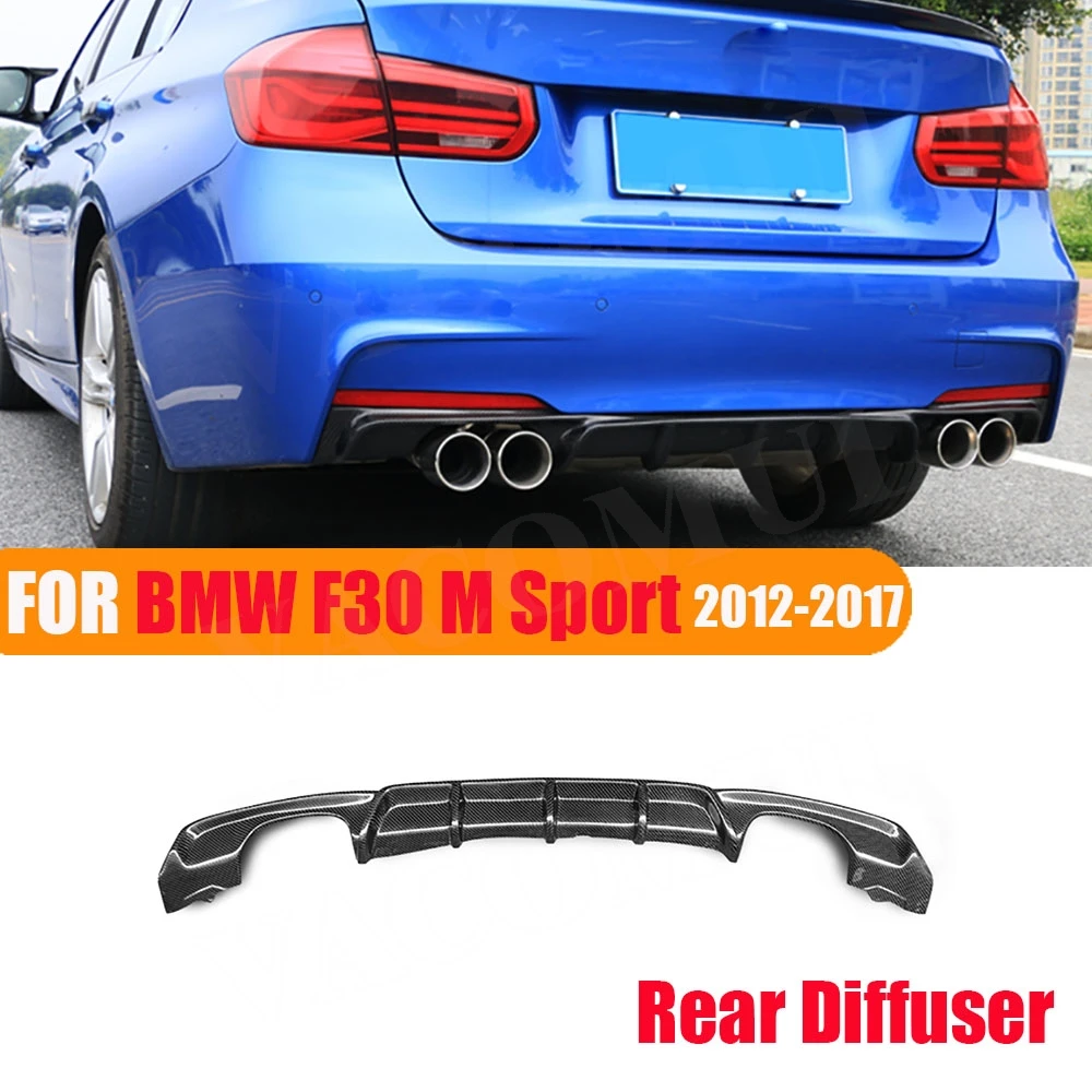 

VACOMUL Gloss Black Carbon Fiber Look Rear Bumper Diffuser Lip Spoiler For BMW F30 M Sport 2012 - 2017 Fins Shark Style Diffuser