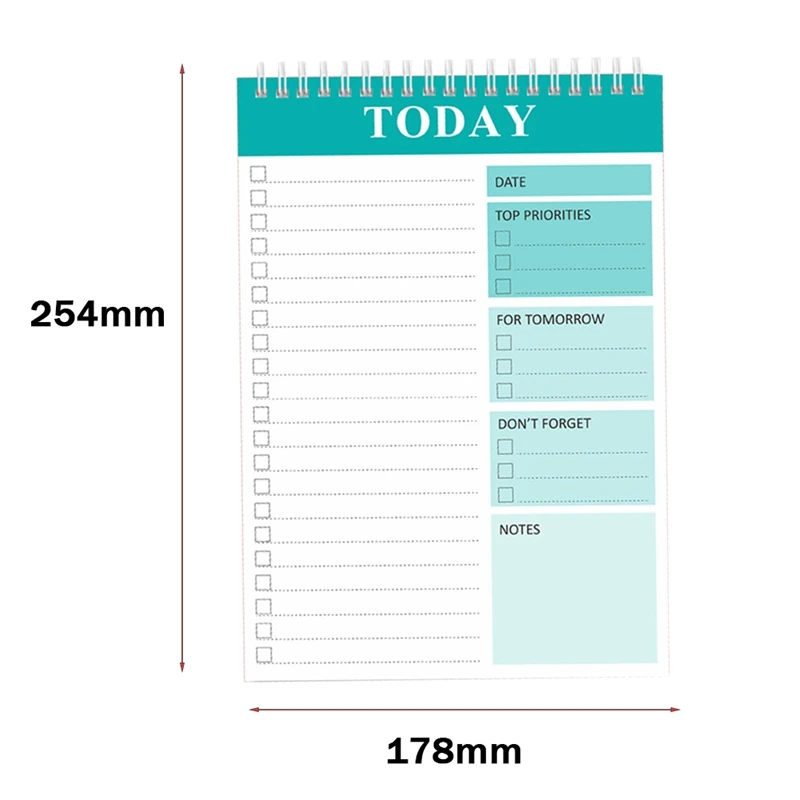 2PCS Weekly Planner Notepad And Today Planner Notebook 52 Sheets, Undated Weekly To Do List Notepad For School Office Durable