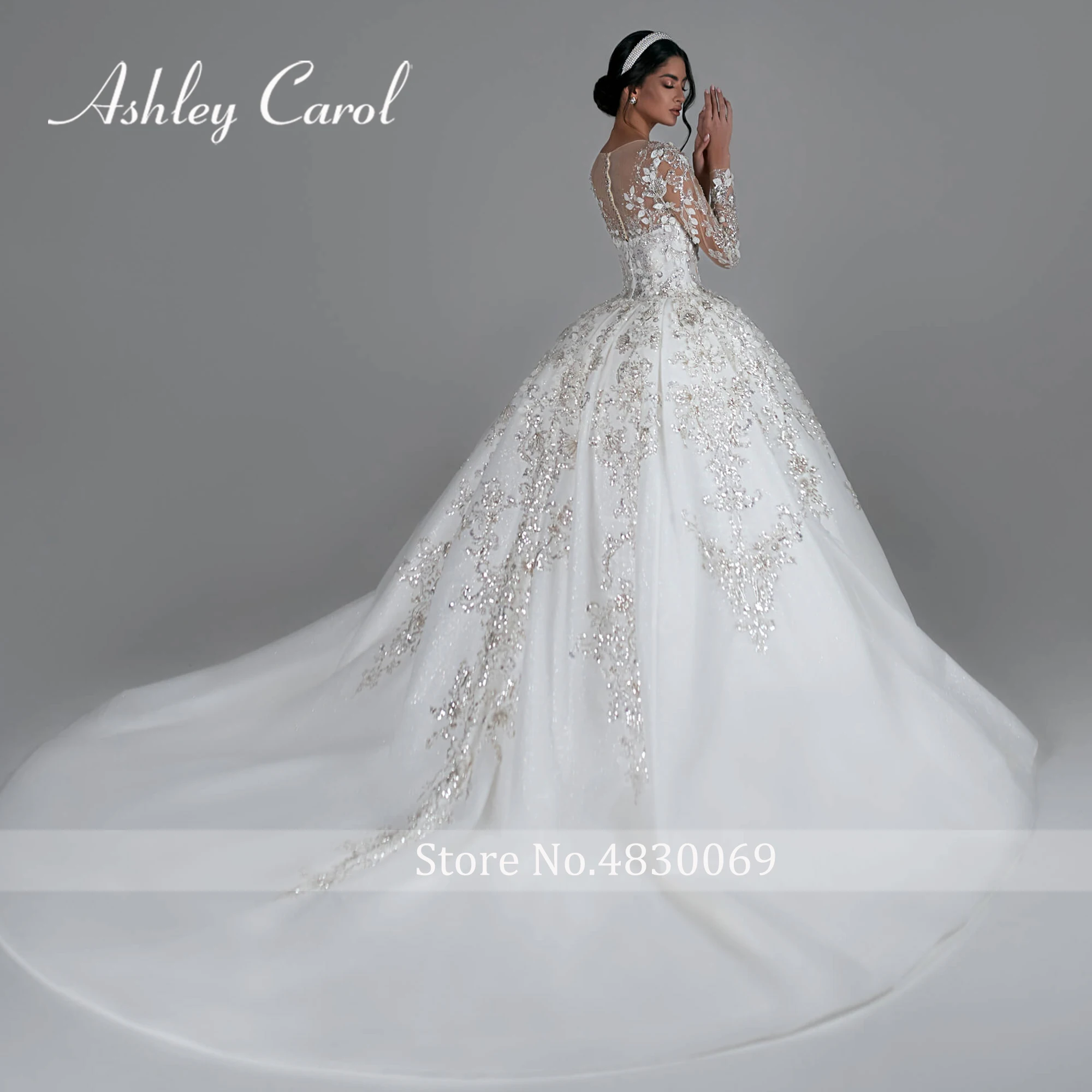 Ashley Carol Luxury Ball Gown Wedding Dresses For Women 2024 Beading Embroidery Sequined Bridal Dress Vestidos De Novia