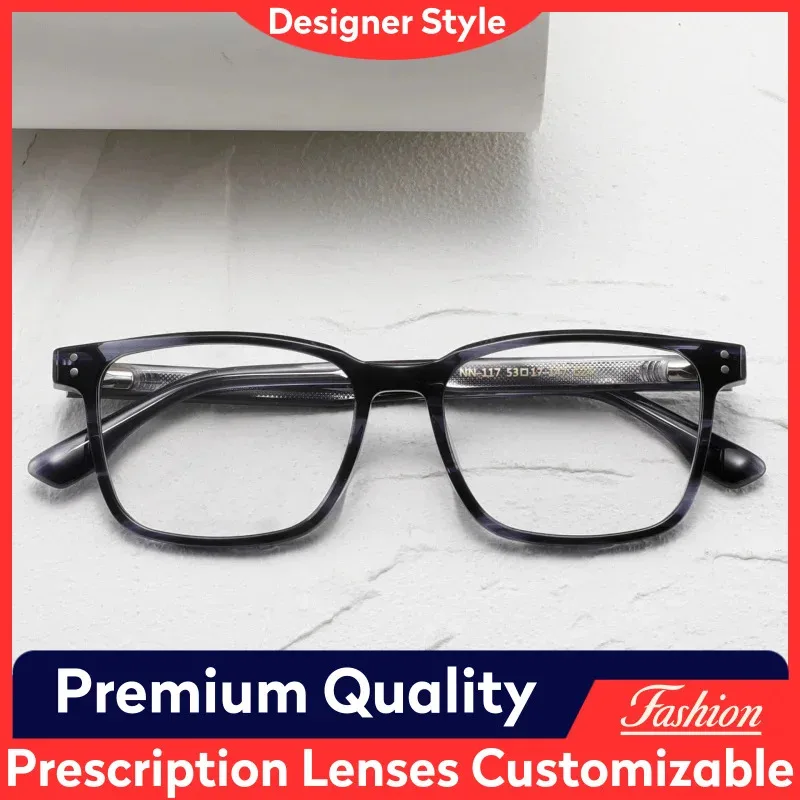 

NN117 Classic Hand-made Glasses Frame Men Women Trendy Design Spectacle Eyewear can Fits Myopia/Hyperopia Lenses